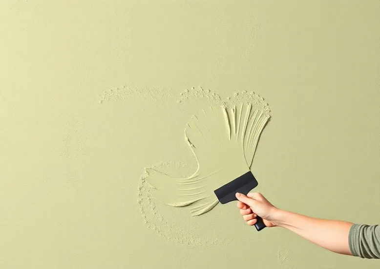 Application d'un enduit décoratif à la lisseuse sur un mur
