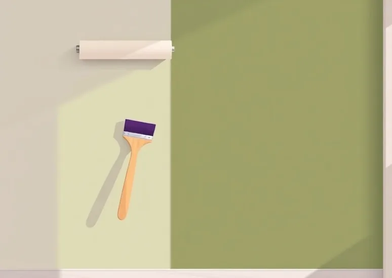 Pose de papier peint, rouleau et brosse à maroufler
